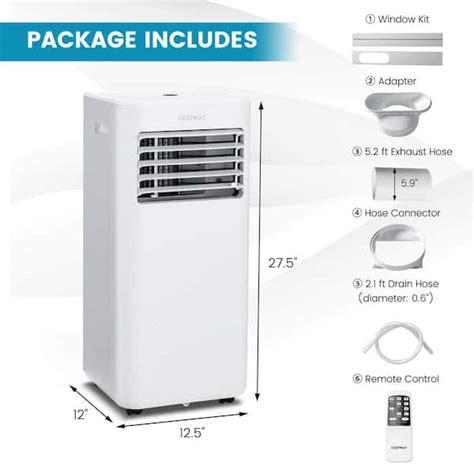 Costway 5 000 Btu Portable Air Conditioner Cools 200 With 48 Off