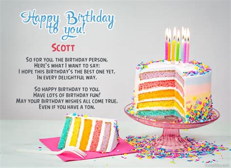 Wishes Scott for Happy Birthday.