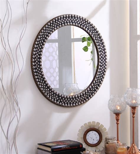 Buy Studded Round Wall Mirror By Hosley Online Eclectic Mirrors