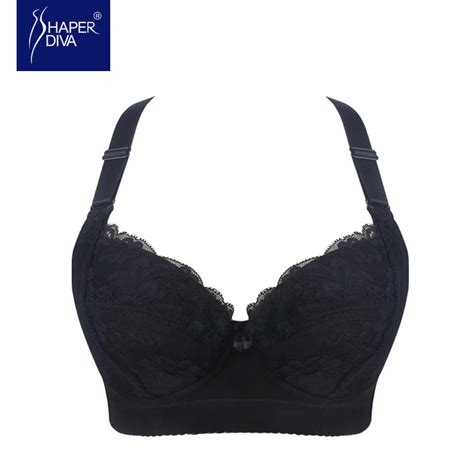 Burvogue Sexy Women Bra Black Skin Color Brassiere Push Up Lace Bra 3 4