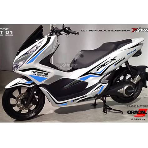 Jual PCX Sticker Cutting Honda PCX Biru Muda Hitam Shopee Indonesia