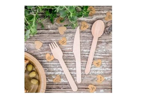 HOT BARGAINS 300pcs Wooden Cutlery Set Disposable Biodegradable 100