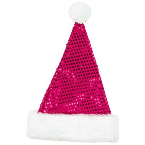 Northlight 19 Red And White Sequin Unisex Adult Christmas Santa Hat