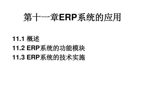 第十一章erp系统的应用word文档在线阅读与下载无忧文档