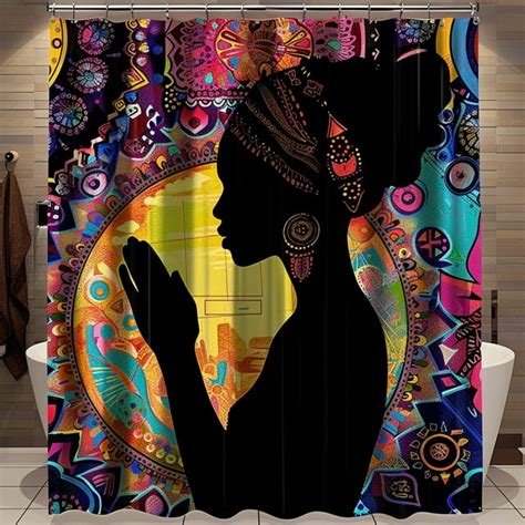 Beautiful African American Woman Praying Shower Curtain Vibrant Black Culture Design For Stylish