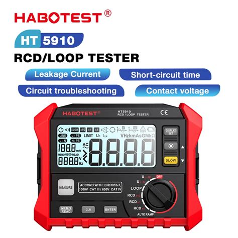 Habotest Ht Inch Lcd Leakage Switch Tester Digital Rcd Loop