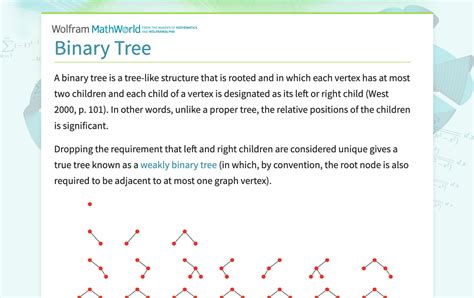 Binary Tree -- from Wolfram MathWorld