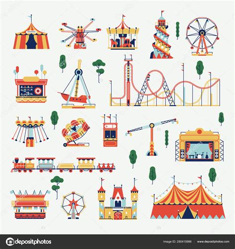 Amusement Park Design Elements — Stock Vector © Mashatace 280415986