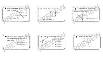 Angle Relationships Eog Review Questions Grade Math Test Prep