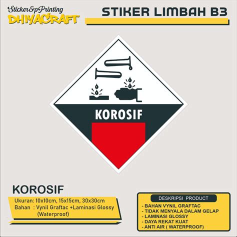 Jual Sticker Label Tanda Simbol Limbah B3 Ukuran 25x25cm Stiker Bahan