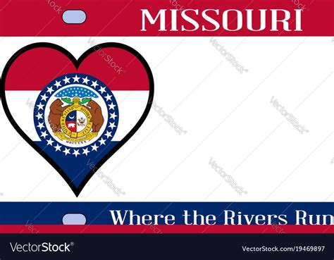 Missouri license plate Royalty Free Vector Image