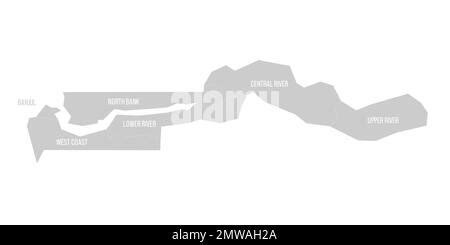 The Gambia Political Map Of Administrative Divisions Regions And City