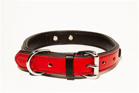 Genuine And Durable High Quality Leather Dog Collars In Red