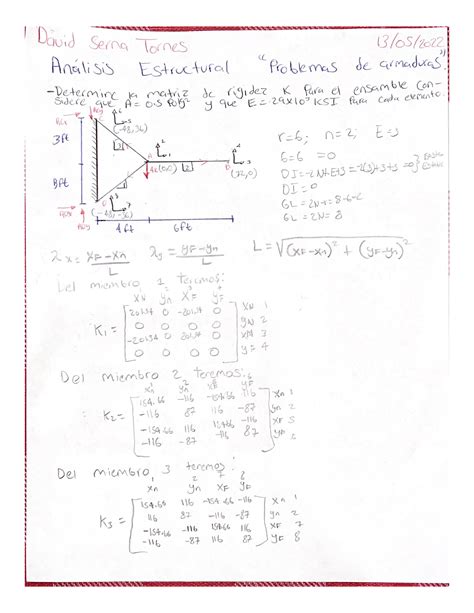 Armaduras ejercicios de análisis estructural Ingeniería Civil E