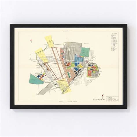 Vintage Map of Kelly Air Force Base, 1952 by Ted's Vintage Art