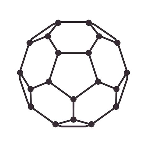 Formula Di Buckyball Molecola Atomo Forma Di Palla Esagonale Concetto