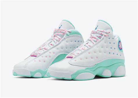 Air Jordan 13 GS Aurora Green Digital Pink 439358-100 Release Date - SBD