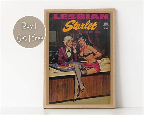 Pulp Cover Art Lesbian Pulp Poster Lesbian Art LGBTQ LGBTQIA Queer Art