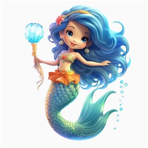 Premium AI Image | kawaii mermaid girl