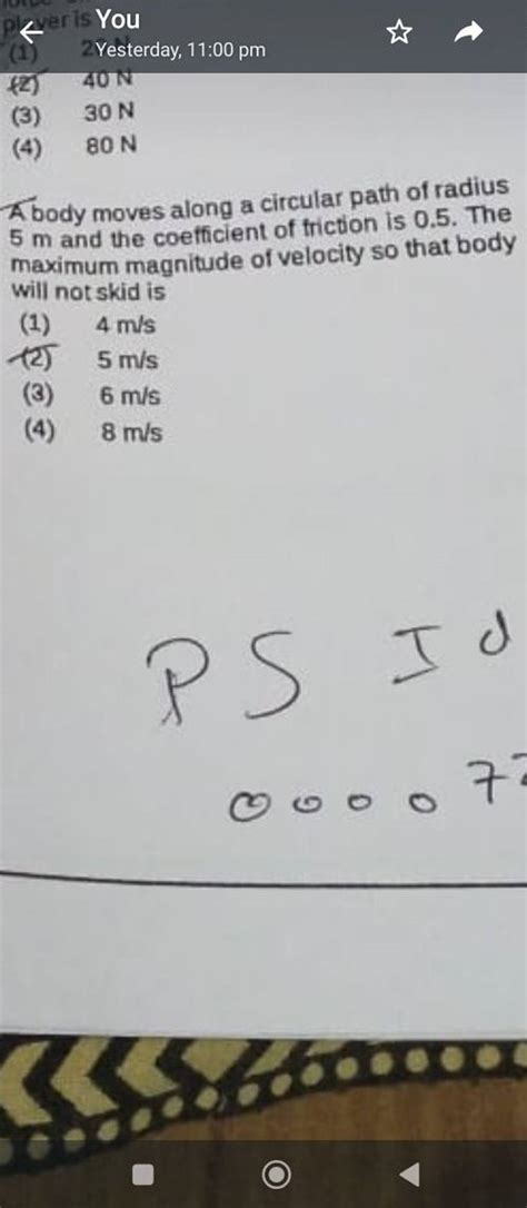 A Body Moves Along A Circular Path Of Radius 5 M And The Coefficient Of F