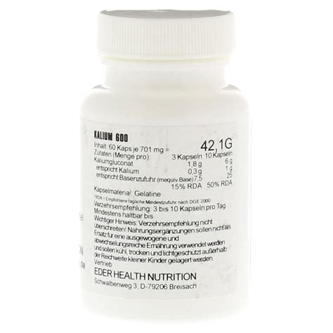 KALIUM 600 Kapseln 60 Stück online bestellen - medpex Versandapotheke
