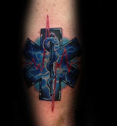 60 Star Of Life Tattoo Designs For Men Ems Emt And Paramedic Ems