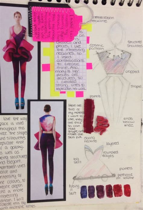 GCSE Textiles Sketchbook Fashion Design Sketchbook Fashion Design