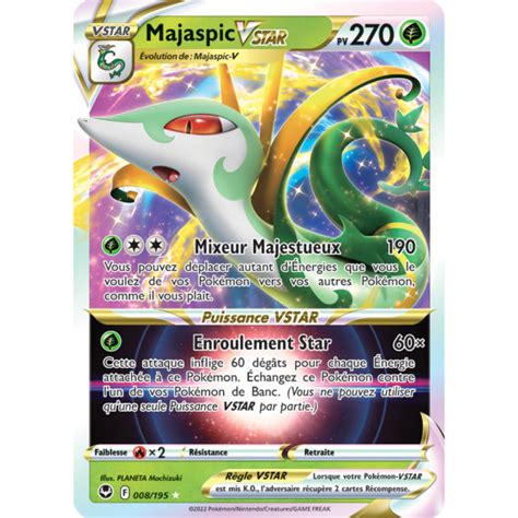 Majaspic VSTAR 008 195 Ultra Rare Carte Pokémon Tempête Argentée