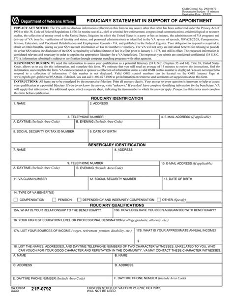 Va Form 21 0792 ≡ Fill Out Printable Pdf Forms Online