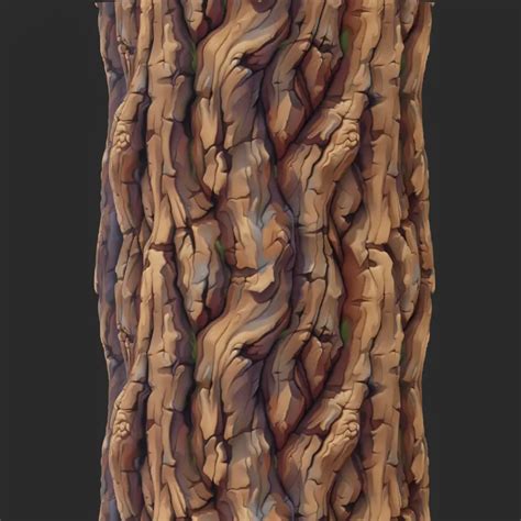 Handpainted Tree Bark Seamless Game Texture