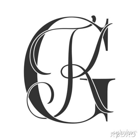 Gk Kg Monogram Logo Calligraphic Signature Icon Wedding Logo