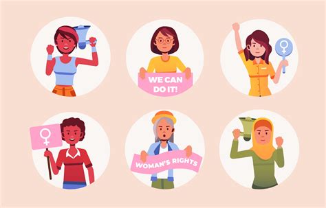 International Womens Day Sticker Set 3111923 Vector Art At Vecteezy