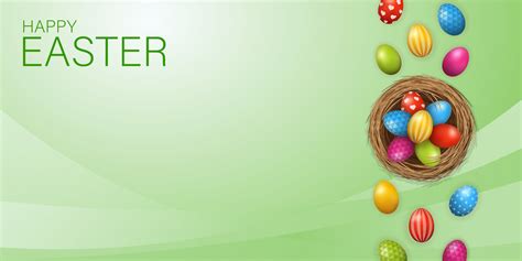 Happy Easter banner template with color eggs 5961261 Vector Art at Vecteezy