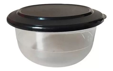 Tupperware Tigela Cristal Litro Policarbonato Tampa Preta