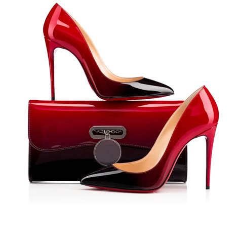 Christian Louboutin Black Red Ombre Patent Leather So Kate Pumps Size