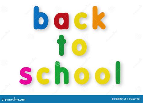 Back To School Words Coloured Magnetic Letters with Clipping Path Stock ...