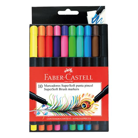 Marcadores Punta Pincel Faber Castell Supersoft Colores Comsucre