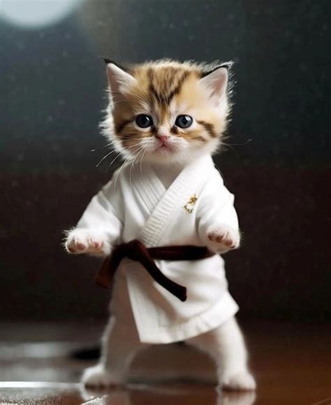 Create meme "funny karate cats, cat karate, animals cute" - Pictures - Meme-arsenal.com