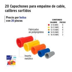 Compra En Linea 20 Capuchones Para Empalme De Cable Calibres