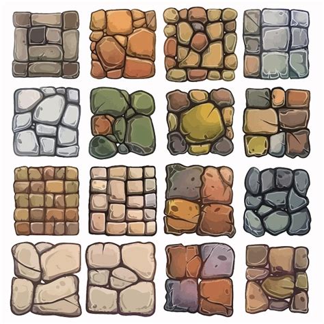 Premium Vector A Series Of Pictures Of Different Colored Bricks And