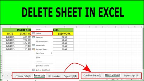 How To Delete Sheet In Excel Delete A Worksheet In Microsoft Excel Youtube