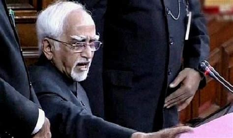 Parliament Disruptions Vice President Hamid Ansari Raps Mps