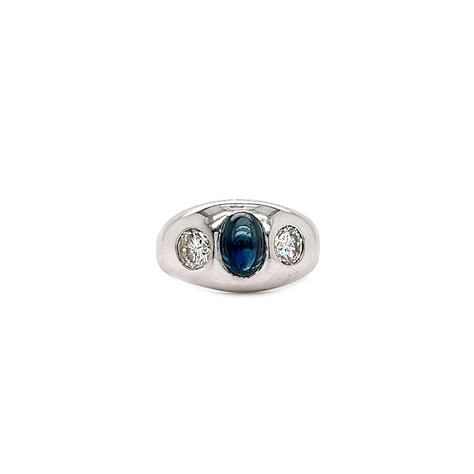 Bleu Cabochon Ring Mit Saphir Und Brillanten Juwelier Steiger