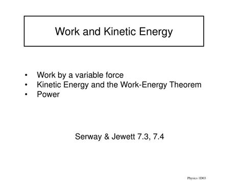 PPT - Work and Kinetic Energy PowerPoint Presentation, free download ...