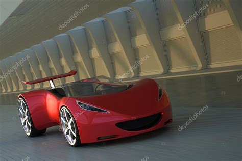 Red Futuristic Concept Sport Car 3d Render Stock Photo By ©toncsi47