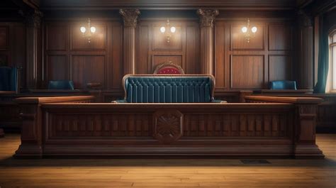 A photo of a courtroom judges bench | Premium AI-generated image