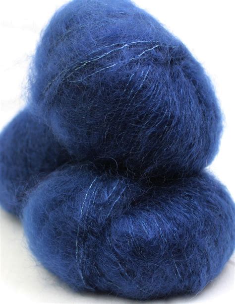 Pelote Mohair Et Soie Bleu Pacifique Une Ferme La Bassette