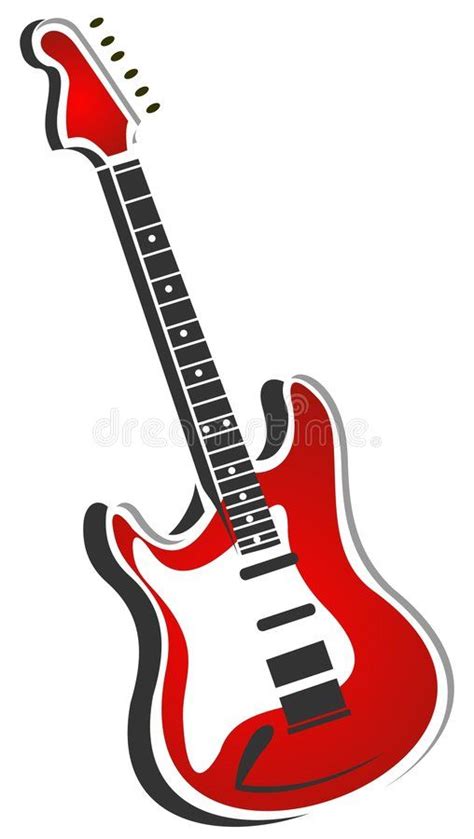 Red Electric Guitar Stock Vector Illustration Of Romantic 8269504 In 2024 Guitar Red