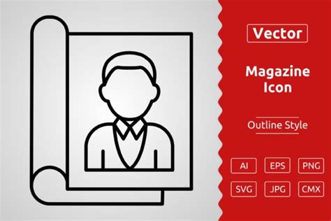 Vector Magazine Outline Icon Design Graphic By Muhammad Atiq Creative