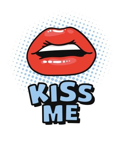 Sexy Female Lips With Red Lipstick And Text Vector Image